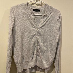 Banana Republic Women's stretch cotton cardigan set, grey, small
